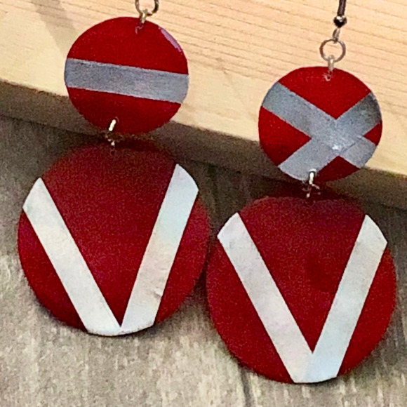 Handmade Red and Silver Earrings Set available now limited quantities available - Picture 7 of 9